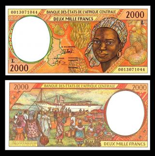 Gabon / Central African State / L / 2,  000 2000 Francs 2000 P 403 L Unc /