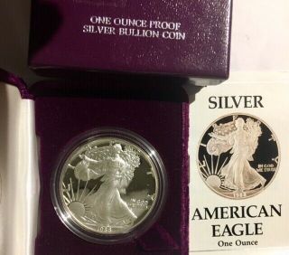 1988 - S 1 Oz Proof Silver American Eagle (w/box &)