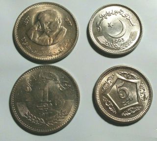 Pakistan: 10 Piece Uncirculated Coin Set,  0.  01 To 5 Rupees