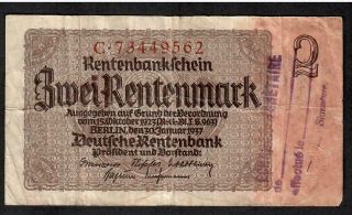2 Rentenmark From Germany 1937