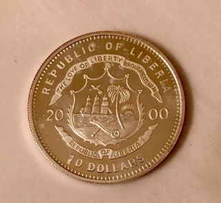 2000 - Republic of Liberia American Civil War Comm.  10 Dollar Coin. 2