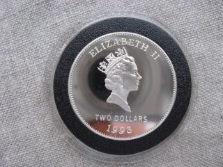 Bermuda: 2 Dollar Silver 1993 200 Years Of Bermudan Coinage Proof Km 81