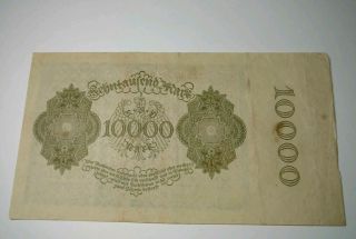 Rjkstamps NAZI GERMANY CURRENCY 1922 10,  000 MARK BANKNOTE REICHSBANKNOTE 2