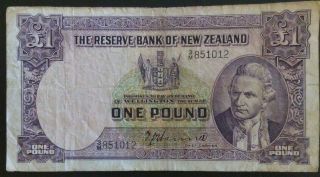 Nd 1940 - 1953 Aotearoa Zealand £1 Pound Banknote,  Pick 159a T.  P.  Hanna