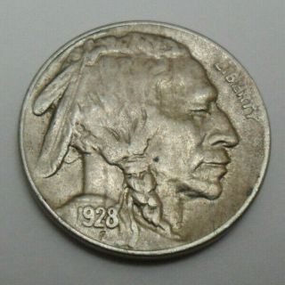1928 S Indian Head " Buffalo " Nickel Xf - Extremely Fine