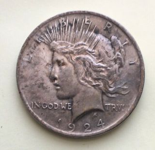 Estate 1924 P Peace Silver Dollar Au - Unc Uncertified