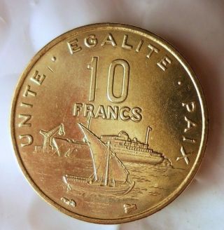 1999 Djibouti 10 Francs - Exotic Hard To Find Coin - Au - - Bin Fff