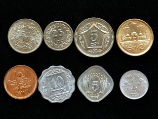 Pakistan 8 Coins Set.  Ef