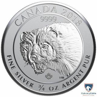 2018 3/4 Oz Canada Silver Wolverine Coin Reverse Proof