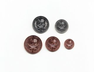 Qatar Set Of 5 Coins - 1 To 50 Dirham (2016) Km New/unc