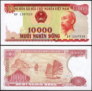 Vietnam 10000 10,  000 Dong 1993,  Unc,  P - 115