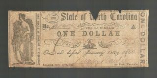 $1 State Of North Carolina One Dollar Bill Obsolete Nc Currency Note
