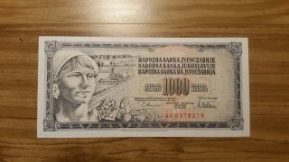 Yugoslavia 1000 Dinara Uncirculated Bank Note.  1978