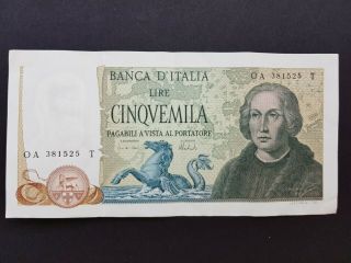 Italy 5000 Lire 1971 / Aunc