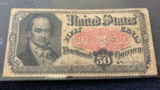 1875 United States 50c Fifty Cent Fractional Currency Note