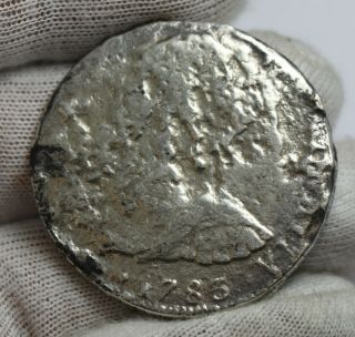 1783 Mo Ff Spanish - Mexico 8 Reales Silver Coin