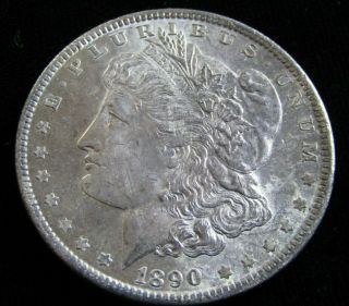 1890 - P Morgan Silver Dollar Uncirculated Blue Green Tone