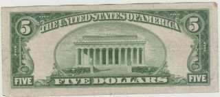 1934 - C $5 Five Dollar Silver Certificate Blue Seal Note 4