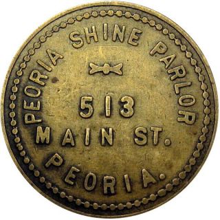 Peoria Illinois Good For Token Peoria Shoe Shine Parlor 5 Cents Unlisted