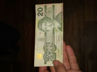 1991 Canada $20 Bill Twenty Dollars Canadian Paper Money Circulated