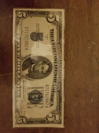1934 D $5 DOLLAR SILVER CERTIFICATE CRISP 2