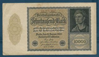 Germany 10000 Mark,  1922,  Vf