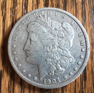 1904 P Morgan Silver Dollar - 90 Silver - Detail - Plastic Round