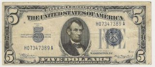 1934 $5 Silver Certificate Vf Very Fine Priced Right (inv 7389)