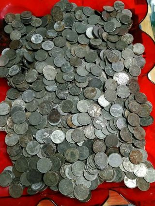 (1000) 1943 Steel Lincoln Wheat Pennies - Some Rust
