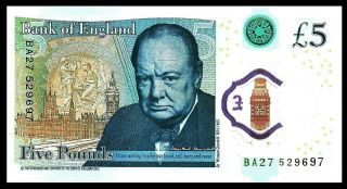 England Great Britain 2015 5 £ Pounds QE II,  / WINSTON CHURCHILL P - 394,  POLYMER 3