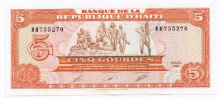 1989 Haiti 5 Gourdes Note - P255