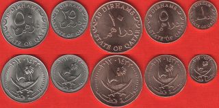 Qatar Set Of 5 Coins: 1 - 50 Dirhams 2012 Unc