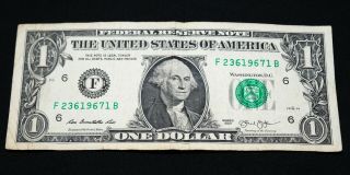 $1 UNIQUE SERIAL NUMBER BIRTHDAY DATE DOLLAR BILL ANNIVERSARY March 6 1967 2