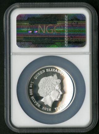 Tuvalu Coin 2016 Silver Dollar Star Trek Enterprise High Relief MIB NGC PF70 2