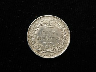 GB Queen Victoria Silver Shilling 1880 2