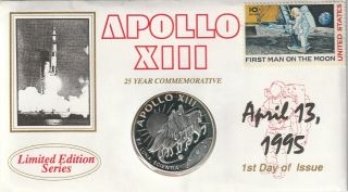 Apollo 13 25th Anniversary First Man On The Moon Commemorative Coin 15gram.  999