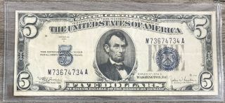 Series 1934 C $5 Silver Certificate Note - Fr 1653 - Us Paper Money G71