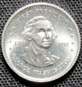 George Washington President.  925 Sterling Silver 10 Mm Round Token