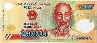 Vietnam 200,  000 200000 Dong 2014 P 123 Polymer Unc