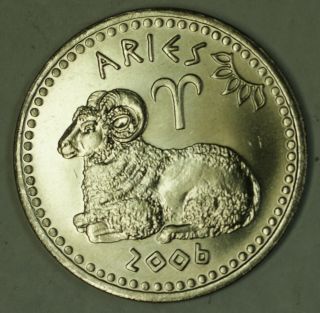2006 Somaliland Aries 10 Shilling Zodiac Coin Bu Unc