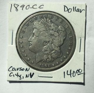 1890 - Cc Morgan Silver Dollar $1 —rare Key Carson City Date—f - Xf Detail