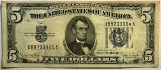 Usa - Silver Certificate - $5 - Five Dollars - 1934 D - Fr - 1654 - Extra Fine