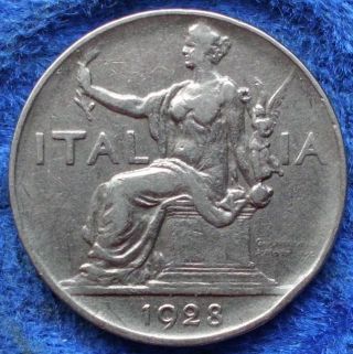 Italy - 1 Lira 1928 R Km 62 Vittorio Emanuele Iii (1900 - 1946) - Edelweiss Coins