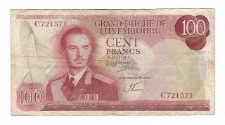 Luxembourg - One Hundred (100) Francs 1970