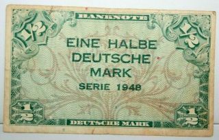 1948 Germany 1/2 Mark Banknote P 1a