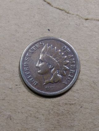 1872 Indian Head Cent Penny Ih25 " Old Tuck " Vg Antique Civil War Era Scarce