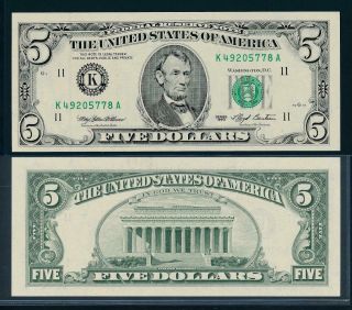 [99529] United States 1993 5 Dollars Bank Note Unc P491