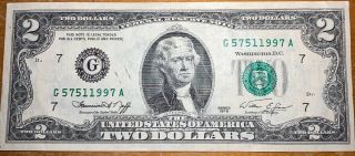 1976 Uncirculated Crisp Two Dollar Bill $2 Federal Reserve Note