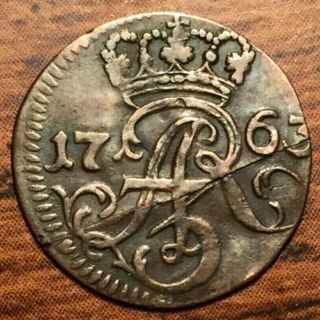 1763 Silver Polish–lithuanian Commonwealth Szeląg - August Iii 1/3 Grosza Coin