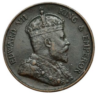 Hong Kong 1 Cent 1904 Vf/xf Edward Vii